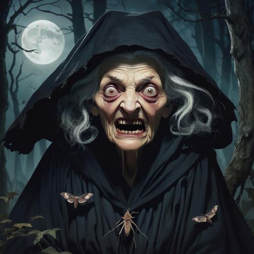 An illustration of the Albanian witch Shtriga