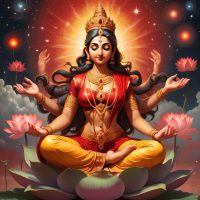 Mythlok - Siddhidatri an image of Goddess Siddhidatri seated on a lotus