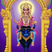 Mythlok - Vishnumaya image Traditional image of the Indian god Vishnumaya on a buffalo