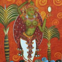 Mythlok - Yakshi painting Classical painting of a Yakshi from Kerala mythology