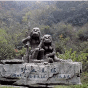 Mythlok - Yeren real_ Statue of the Yeren near its supposed cave