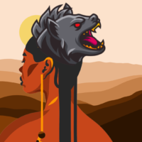 Mythology - Kishi modern Modern illustration of the Mbundu beast Kishi