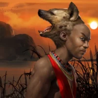 Mythology - Kishi painting Image of the Mbundu beast Kishi