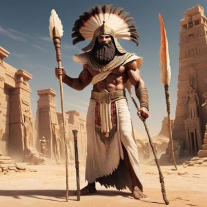 an image of Anhur, the Egyptian god of war.