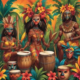 Mythlok - Creole_ a vibrant cultural composition symbolizing Creole mythology and folklore