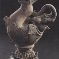 A stone sculpture of the Indonesian Gaja Minha