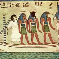 Hieroglyphics showing the Egyptian god Hu