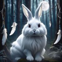 Mythlok - Jiibayaabooz_ an image of Jiibayaabooz, the Spirit Rabbit from Ojibwe mythology.