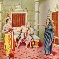 Mythlok - Kaikeyi art A painting of Kaikeyi and Rama