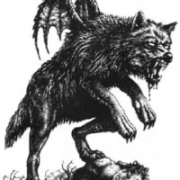 Mythlok - Kludde illustration An illustration of the Germanic hybrid Kludde