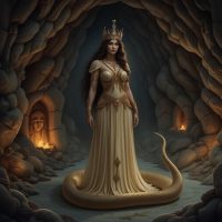 Mythlok - Shahmaran an image of Shahmaran, the mythical half-woman, half-snake queen from Kurdish, Turkic, and Iranian folklore.