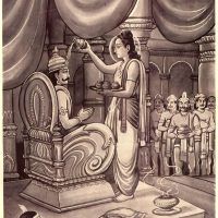 Indian painting of Vibhishana's coronation