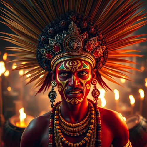 Theyyam Festival of Kerala - When Men Become Gods a Theyyam performer from Kerala during the Theyyam Festival,
