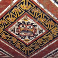 Mythlok - Ai Apeac carving Wall carving of the Moche creator god Ai Apaec