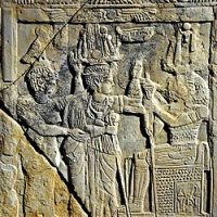 Mythlok - Amesami carving A stone wall carving involving the Kushite Lunar goddess Amesami