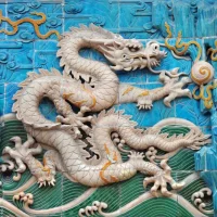 Mythlok - Dilong wall carving Wall carving of the Chinese Earth dragon Dilong