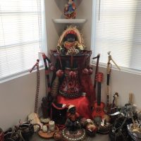 A shrine of the Santeria trickster god Eleggua