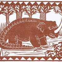 Mythlok - Emela Ntouka traditional Traditional Drawing of the Mbuti & Twa monster Emela Ntouka