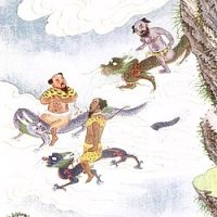 Mythlok - Feilong traditional Ancient drawing of the Chinese flying dragon Feilong