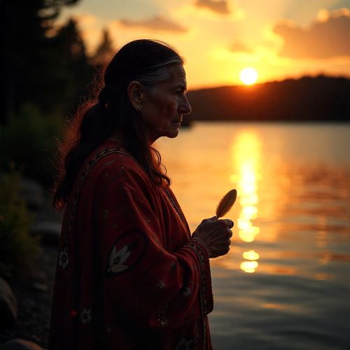 Gitche Manitou represented as a warm, radiant spiritual presence