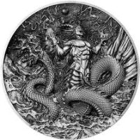 Coin showing the Chinese water god Gonggong
