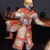 A thai performer enacting the role of Hanuman