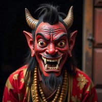 portrait of Majipa Lakhey in full ceremonial form