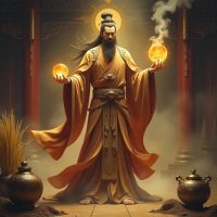 Mythlok - Sheji Sheji, with skin resembling fertile earth and glowing golden lines like sprouting grain.