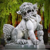 Mythlok - Shishi stone statue Stone statue of the Chinese Foo Dogs Shishi