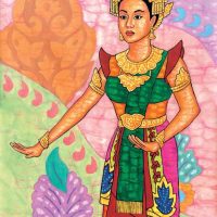 Mythlok - Siti Dewi painting Traditional painting of the Malaysian cultural heroine Siti Dewi