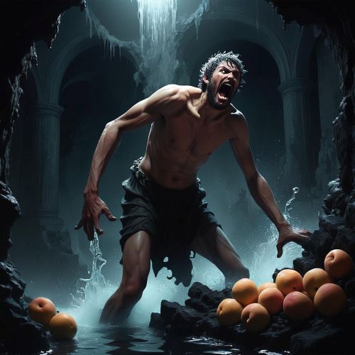 Curse of Eternal Hunger| Tantalus Tantalus in Tartarus—an anguished man reaching for fruit and water that recede