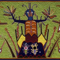 Mythlok - Tatewari traditional Traditional artwork of the Huichol fire god Tatewari