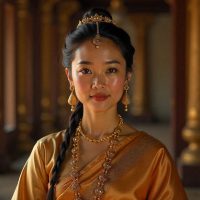 Mythlok - Thida Thida, the mortal Burmese princess from the Yama Zatdaw, shown in traditional royal attire