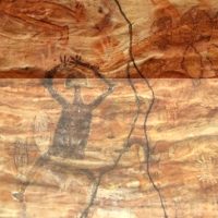 Mythlok - Yara-ma-yha-who_ cave paintings Cave paintings featuring the Koori vampire Yara-ma-yha-who