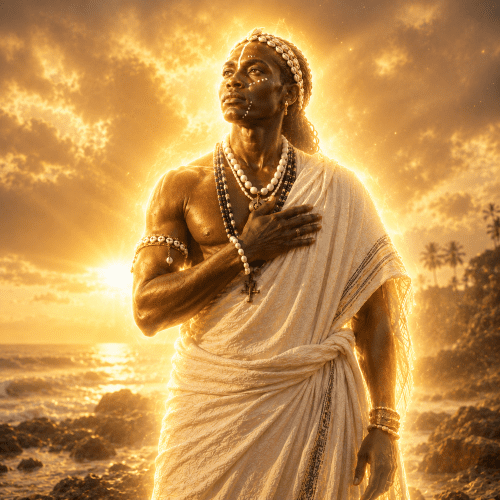 Ataa Naa Nyonmo as an androgynous divine figure blending masculine and feminine traits.