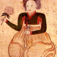 Mythlok - Bari Gongju painting Ancient painting of Korean goddess Bari Gongju