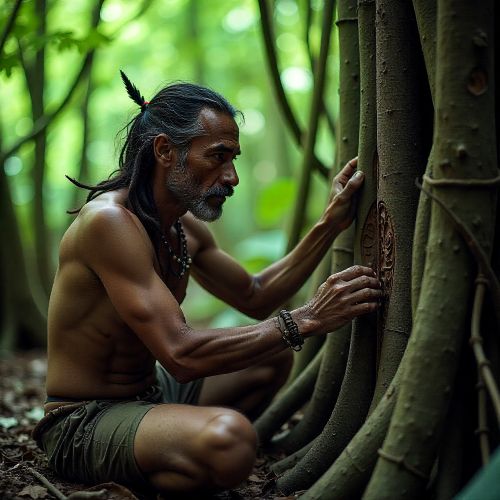 Fumeripits, the Asmat creator figure, depicted as a powerful, human-like cultural hero