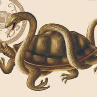 Mythlok - Genbu painting Traditional painting of the Japanese tortoise Genbu