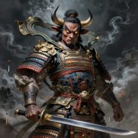 Mythlok - Gozu tenno Gozu Tennō as an ox-headed divine guardian, towering and muscular with a powerful humanoid body