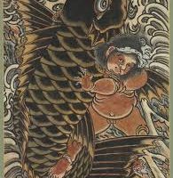 Mythlok - Kintaro traditional Traditional painting of the Japanese hero Kintaro
