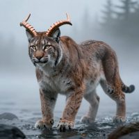 Mythlok - Mishipeshu Mishipeshu emerging from the depths of Lake Superior.