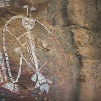Mythlok - Namarrkon cave painting Ancient art of the Kunwinjku lightning man Namarrkon