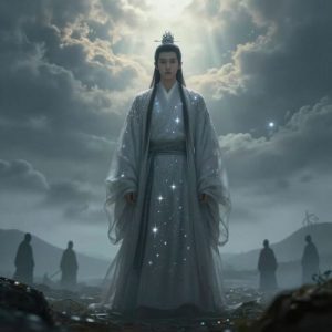 Sobyeol-wang from Korean mythology, depicted as a youthful celestial ruler with subdued starlight radiance