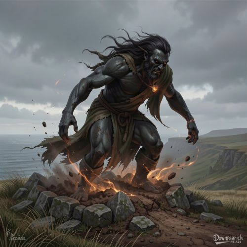 Crom Dubh standing near the sea cliffs of Downpatrick Head, Ireland.