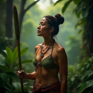 Haumea, Hawaiian creation goddess, appearing as an ageless woman