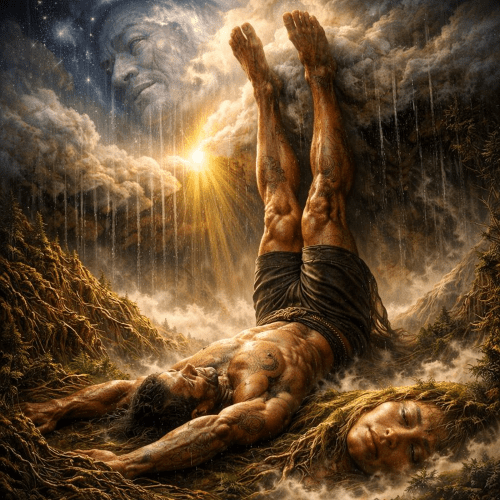 the Maori Creation Story at the moment of cosmic separation.