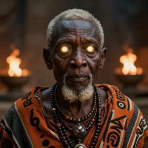 Odomankoma manifested as a divine Ashanti elder