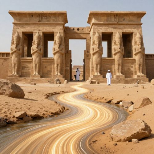 Wagar, an abstract force of balance symbolised as flowing light binding desert, river, and people together.