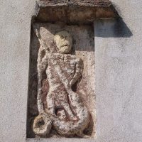Carving of the Asturian winged serpent Cuelebre