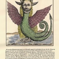 Traditional drawing of the Asturian winged serpent Cuelebre